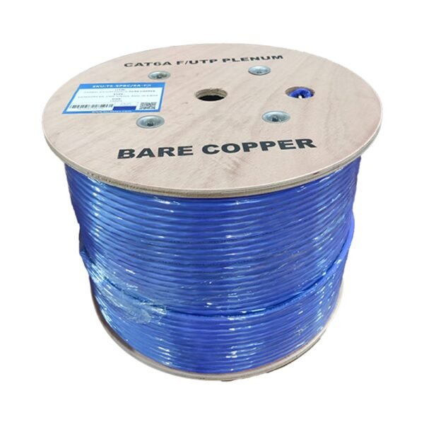 thumbnail image 2 of 1000ft Cat6 Plenum CMP Shielded Ethernet Cable – Blue, F/UTP, 23AWG Solid Bare Copper, 550MHz 2 of 6
