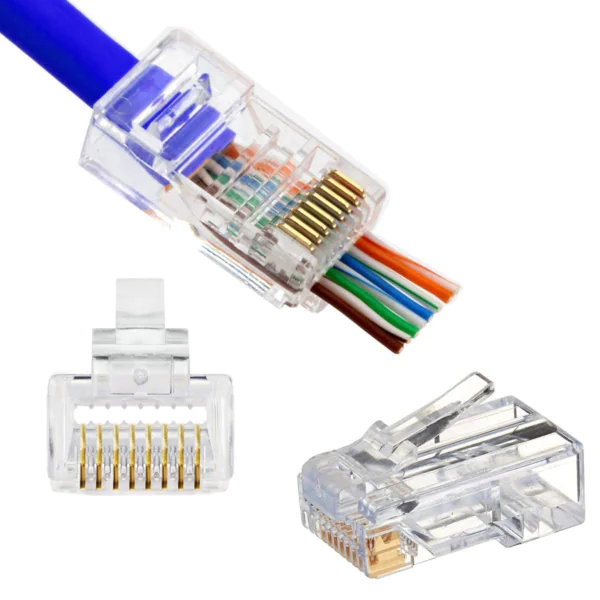 Cat6 Rated Rj45 Pass Through Crimp Connectors