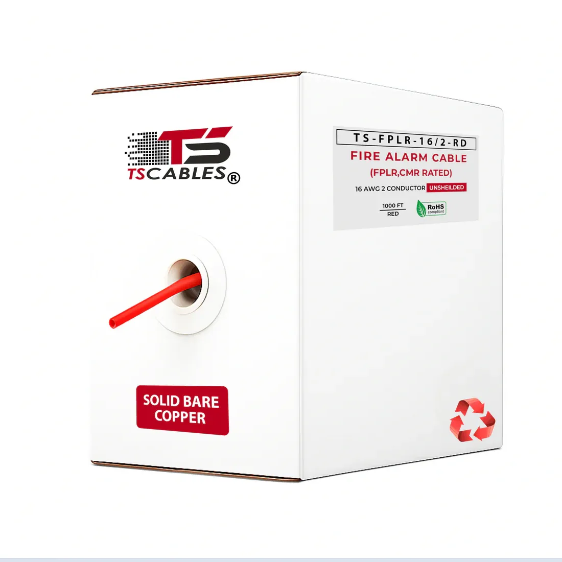 San Riser Label 16/2 Fire Alarm Riser FPLR Solid Bare Copper Cable – 1000ft – Red | ATS ...